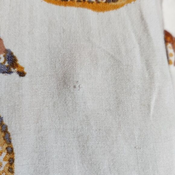 Como Vintage White and Brown Feather Print Button Down Shirt - Picture 4 of 6